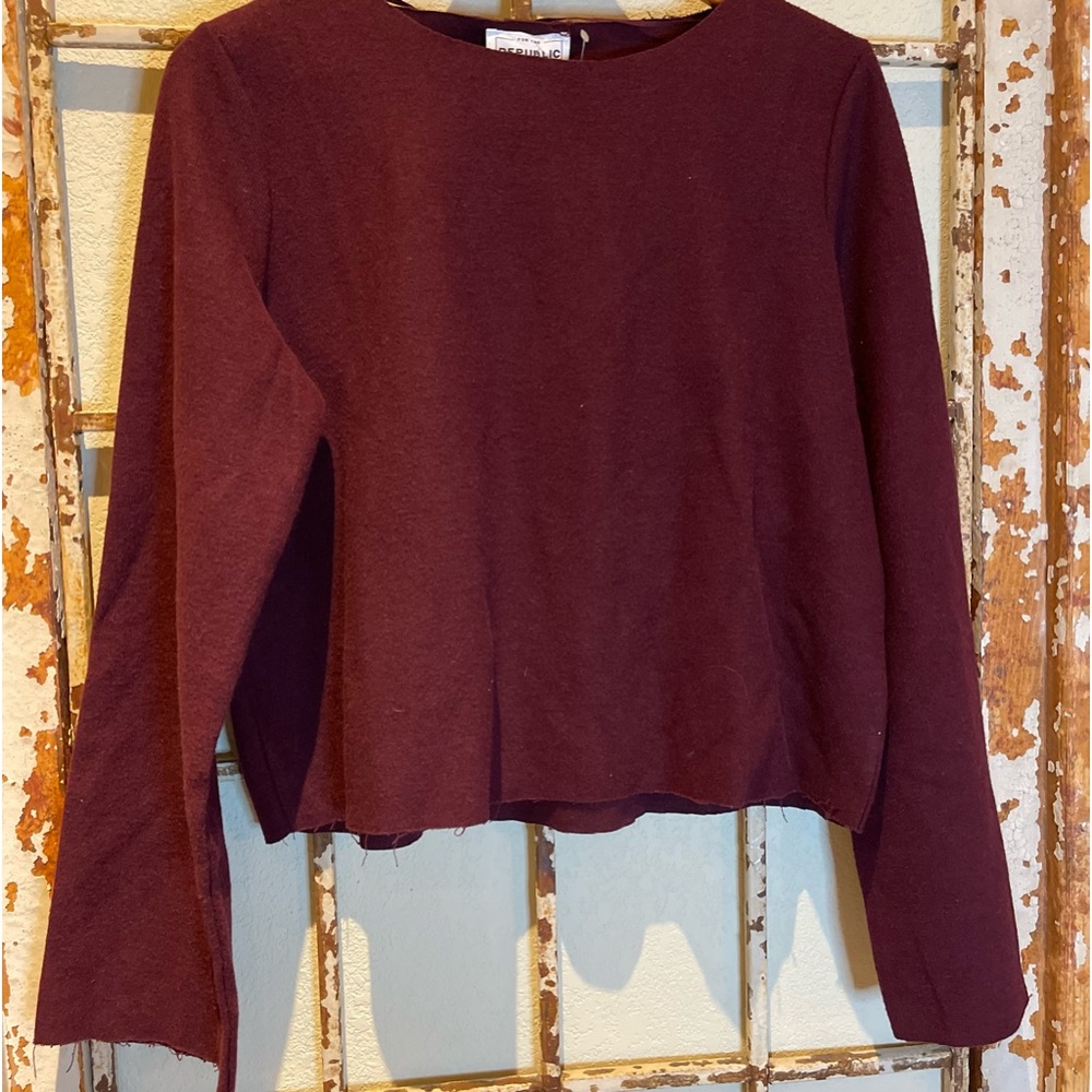 Republic denim burgundy crop sweater